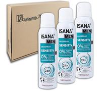 TopDealMile Lot de 3 déodorants en spray Isana Men Sensitiv - 150 ml