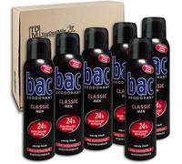 TopDealMile Lot de 6 déodorants BAC Men Classic en spray de 150 ml