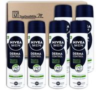 TopDealMile Lot de 6 déodorants en spray anti-transpirant pour NIVEA Men Derma Control Sensitive 150 ml