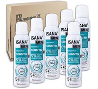 TopDealMile Lot de 6 déodorants en spray Isana Men Sensitiv - 150 ml