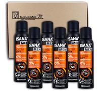 TopDealMile Lot de 6 flacons de 150 ml anti-transpirants pour homme ISANA Men Extra Dry Motion Protect