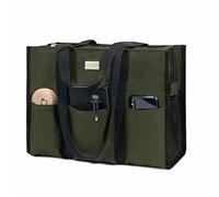 TOPDesign Sac fourre-tout utilitaire résistant à l'eau avec 13 poches extérieures et intérieures, fermeture éclair sur le dessus et support inférieur épais, pour travailleuses, enseignants,