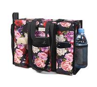 TOPDesign Sac fourre-tout utilitaire résistant à l'eau avec 13 poches, fermeture éclair sur le dessus et soutien inférieur épais, pour femmes qui travaillent, Renoncule, Medium, Mignon, décontracté