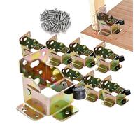 TopDirect Lot de 8 supports pliants en fer pour table de lit, chaise, lit, charnières autobloquantes avec vis