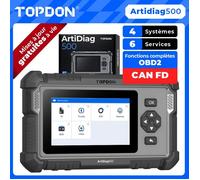 TOPDON AD500-FR Outil de Diagnostic OBD2 Scanner Moteur/Transmission/ABS/Airbag Valise Diagnostique pour Huile/SAS/BMS/ETC/Frein
