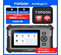 TOPDON AD500 Lecteur OBD2 Auto, 6 Réinitialisations, ABS SRS Moteur