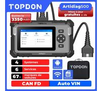 TOPDON AD500 Valise Diagnostic Auto 4 Systèmes, Lecture/Effacement Codes