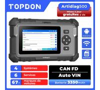 TOPDON AD500 Valise Diagnostic Auto 4 Systèmes, OBD2, 6 Réinitialisations