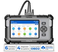 TOPDON AD500O Français OBD2 Scanner, Valise Diagnostic Auto pour 4 Systèmes