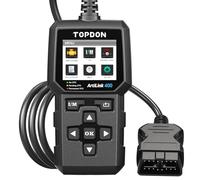TOPDON AL500 Lecteur de codes OBD2 avec fonctions OBD2 complètes, Écran TFT 2,8 pouces, Mise à jour gratuite, Recherche de codes DTC, Impression via PC, Menu d'aide intégré, Noir