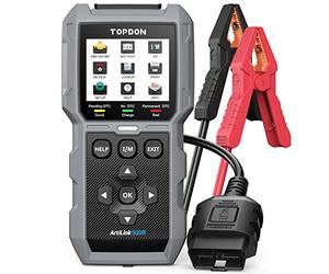 TOPDON AL500B Lecteur de Codes OBD2 avec Fonctions OBD2 complètes et testeur de Batterie, Tests de Batterie 12 V, Tests de démarrage et de Charge 12 V / 24 V, Mise à Jour Gratuite du Logiciel