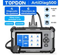 TOPDON ArtiDiag500 2.0 Voiture OBD2 Diagnostiqueur Scanner 6 Services CAN-FD