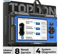 TOPDON ArtiDiag600S Valise Diagnostic Auto OBD2, Outil Diagnostic Voiture pour 4 Systèmes, 8 Fonctions de Réinitialisation sur Huile/Frein/SAS/BMS/ABS/DPF/TPMS/Accélérateur, Fonctions OBD2 Complètes [