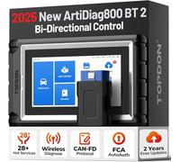 TOPDON ArtiDiag800 BT V2.0 Outil de diagnostic automobile bidirectionnel, scanner OBD2 pour tous les systèmes avec plus de 28 services de réinitialisation, réinitialisation d'huile/EPB/SAS/TPMS/DPF, 2