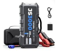 TOPDON Booster Batterie, JS3000 Demarreur Batterie Voiture 3000A/24000mAh Jump Starter Moteurs Diesel Jusqu'à 9 L et 7 L, Charge Rapide USB Lampe Poche LED intégrée