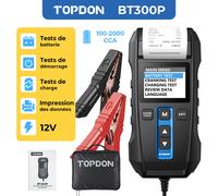 TOPDON BT300P Testeur de batterie pour voiture avec imprimante intégrée 12/24V