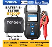 TOPDON BT300P Testeur de batterie pour voiture avec imprimante intégrée 12V/24V