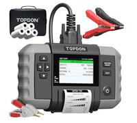 TOPDON BT600 Plus Testeur de Batterie Voiture 6V 12V 24V, Analyseur de Batterie avec Tests Démarrage/Charge/Système 12V/24V, Tests Résistance et Séquence, Écran 3,5", Batterie Intégrée et Imprimante