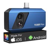 TOPDON Caméra Thermique TC001 Max pour Android iPhone, Résolution 512×384 avec Caméra Visuelle 1,5MP, -20℃-550°C, 25Hz, Caméra Infrarouge à Double Objectif pour Inspection de Maison, Fuites et CVC