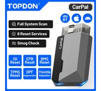 TOPDON Carpal-1, scanner OBD2 Bluetooth pour voiture, outil de diagnostic de tous les systèmes, compatible iOS et Android, contrôle de l'état du véhicule, contrôle de la qualité de l'air, test de CarP