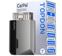TOPDON Carpal-A Bluetooth Valise Diagnostic Auto pour iOS et Android | 6 Resets, AutoVIN, Inspection Moteur, Smog Check,Guide de Réparation, Tous systèmes OBD2 Scanner,1 An Mise à Jour Gratuite