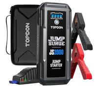 TOPDON JS2000 Pro Booster Batterie Voiture 2500A 16000mAh, Démarreur Batterie Voiture 12V pour Moteurs Essence 8L & Diesel 6L, Jump Starter Booster de Démarrage Portable avec LED et Ports USB, PD18W