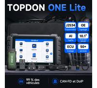TOPDON ONE LITE Scanner OBD2 automobile, outil de diagnostic complet des systèmes de voiture, 50 fonctions de réinitialisation, CANFD, DOIP, codage ECU, test actif, FCA SGW, VAG Pour Renault Peugeot O