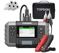TOPDON Testeur Batterie Voiture BT600 Plus, Tests de Batterie 6V/12V/24V, 100-2000 CCA, Test de Démarrage/Charge/Système 12V/24V, Testeur de Batterie Auto avec Imprimante Intégrées, 2 Pinces Appariées