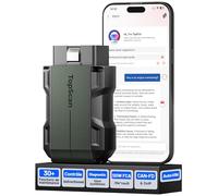TOPDON TopScan Master OBD2 Scanner Bluetooth, Valise Diagnostic Auto pour iOS & Android, Tous systèmes, Test Actif/30+ Services/120+ Marques, Can-FD&DoIP, FCA/Nissan/Renault SGW, Assistance IA