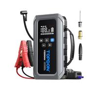 TOPDON V2200Air Booster Batterie Voiture 2200A, 150PSI Gonfleur Pneus, Batterie Démarrage Moto Puissant (Jusqu'à 8L Gaz ou 6L Diesel) avec câbles de démarrage, écran LCD, 4 LED Mode