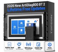 TOPDON Valise Diagnostic Auto AD800BT 2 Bluetooth, mises à Jour gratuites | Valise diagnostic multimarque bidirectionnel, pour système Complet avec 28 Réinitialisations