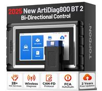 TOPDON Valise Diagnostic Auto AD800BT V2.0 Bluetooth, Valise Diagnostic multimarque bidirectionnel, pour système Complet avec 28 Réinitialisations, Deux Ans de mises à Niveau gratuites,Test d'actif