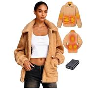 Topdot Polaire Veste Chauffante Femme avec Batterie Externe 18400mAh 12 V