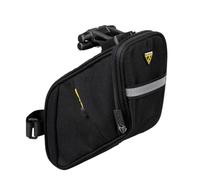 Topeak Aero Wedge Pack DX Sacoche de Selle Noire 1,3 l en Polyester 600D avec Support QuickClick et Bandes réfléchissantes, Sac de vélo imperméable