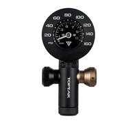 Topeak Airbooster G+ 15700280 Gonfleur de CO2 en Aluminium Noir Max. 11 bar/160 psi avec manomètre, Pompe à vélo compacte et précise, 7,8 x 4 x 3,8 cm