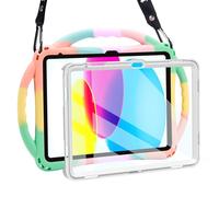 TOPESCT Étui pour enfants pour iPad A16 11e/10e génération (2025/2022) 11"/11" - Fabriqué en silicone adapté aux enfants, avec protecteur d'écran intégré, poignée antichoc pour iPad 11e/10e génération