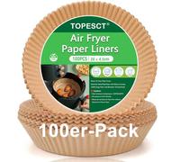 TopEsct Lot de 100 feuilles de papier sulfurisé pour friteuse à air chaud, 20 cm, papier sulfurisé de qualité alimentaire, imperméable, résistant à l'huile (20x20cm)
