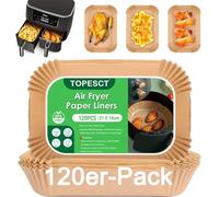 TopEsct Lot de 120 Feuilles de Papier Sulfurisé pour Friteuse à Air - 21x14 cm, Papier Cuisson de Qualité Alimentaire, Résistant à l'Huile et Imperméable (21x14cm)