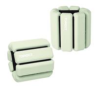 TOPESCT Lot de 2 poids de poignet réglables (0,5 kg chacun) | Bracelet de poids portable pour poignet et cheville pour yoga, danse, barre, pilates, cardio, aérobic, marche (rose) (0,9 kg/chaque, vert
