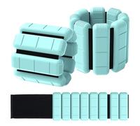 TOPESCT Lot de 2 poids portables pour poignet et cheville (0,5 kg/0,9 kg chacun),bracelet lesté réglable pour la musculation,la marche,la course,le pilates,le jogging,le yoga (Turquoise, 1lb/each)