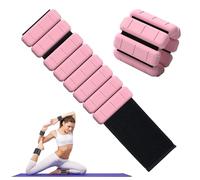 TOPESCT Lot de 2 poids portables pour poignet et cheville (0,5 kg/0,9 kg chacun),bracelet lesté réglable pour la musculation,la marche,la course,le pilates,le jogging,le yoga (Pink, 2lbs/each)