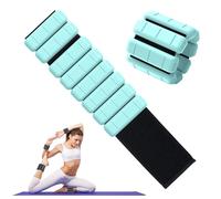 TOPESCT Lot de 2 poids portables pour poignet et cheville (0,5 kg/0,9 kg chacun),bracelet lesté réglable pour la musculation,la marche,la course,le pilates,le jogging,le yoga (Turquoise, 2lbs/each)
