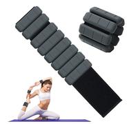 TOPESCT Lot de 2 poids portables pour poignet et cheville (0,5 kg/0,9 kg chacun),bracelet lesté réglable pour la musculation,la marche,la course,le pilates,le jogging,le yoga (Charcoal, 2lbs/each)