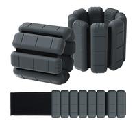 TOPESCT Lot de 2 poids portables pour poignet et cheville (0,5 kg/0,9 kg chacun),bracelet lesté réglable pour la musculation,la marche,la course,le pilates,le jogging,le yoga (Charcoal, 1lb/each)