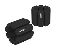 TOPESCT Lot de 2 poids réglables, poignets et chevilles, pour yoga, danse, barre, pilates, cardio, aérobic, marche (450 g chacun, noir)