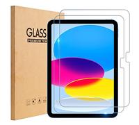 TOPESCT Lot de 2 protecteurs d'écran pour iPad 10e génération (10,9", modèle 2022, 10e génération), film en verre trempé 9H, anti-rayures (2)