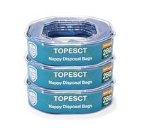 TopEsct Lot de 3 recharges pour poubelle à couches - 5,5 m EVOH - Anti-odeurs - Compatible avec Angelcare Dress-Up, Classic XL, Litter Locker (lot de 3)