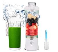 TOPESCT Mixeur Portable 600 ml pour Shakes et Smoothies - Mini Mixeur Smoothie avec 6 Lames Ultra-tranchantes et Batterie Rechargeable de 4000 mAh (blanche)