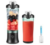 TOPESCT Mixeur Portable 600 ml pour Shakes et Smoothies - Mini Mixeur Smoothie avec 6 Lames Ultra-tranchantes et Batterie Rechargeable de 4000 mAh (noir carbone)