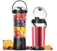 TOPESCT Mixeur portable pour shakes et smoothies,mini mixeur personnel 500 ml,rechargeable par USB avec 6 lames ultra-tranchantes pour les voyages,le bureau et le sport (noir)